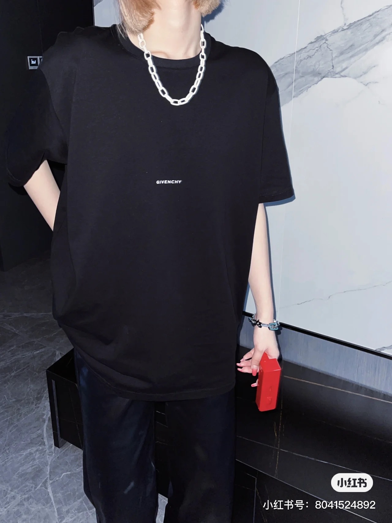 GIVENCHYGivenchy back cross print short-sleeved upper body effect
