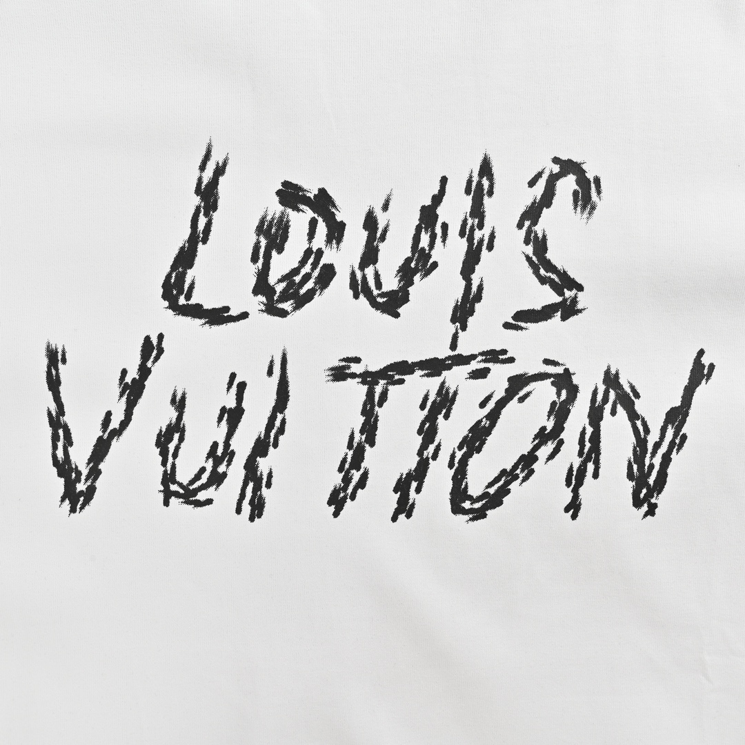 Louis Vuitton/路易威登 标识Logo素描字体短袖 素描大字母logo点缀显年轻时尚有个性