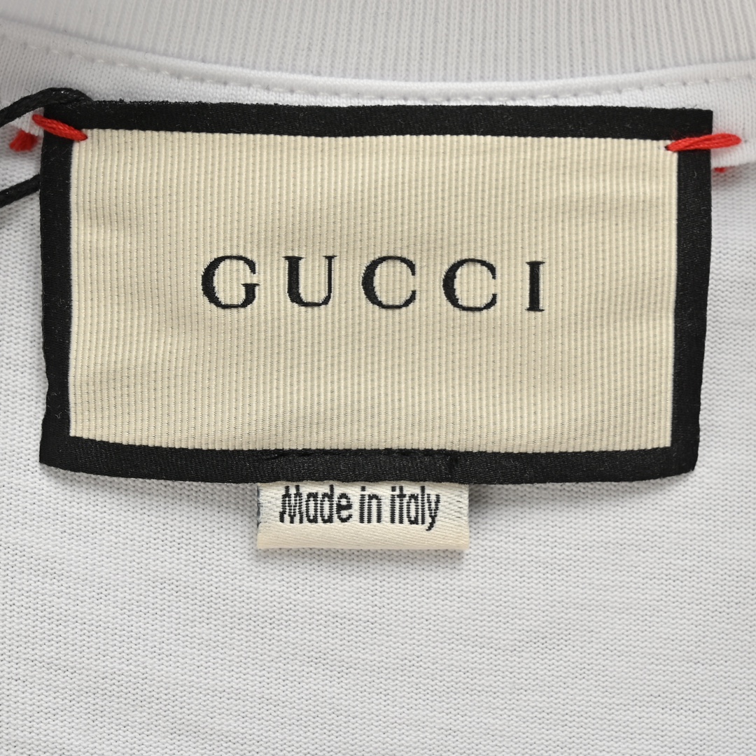 Gucci/古驰 24ss 蓝色条纹双G发泡印花短袖