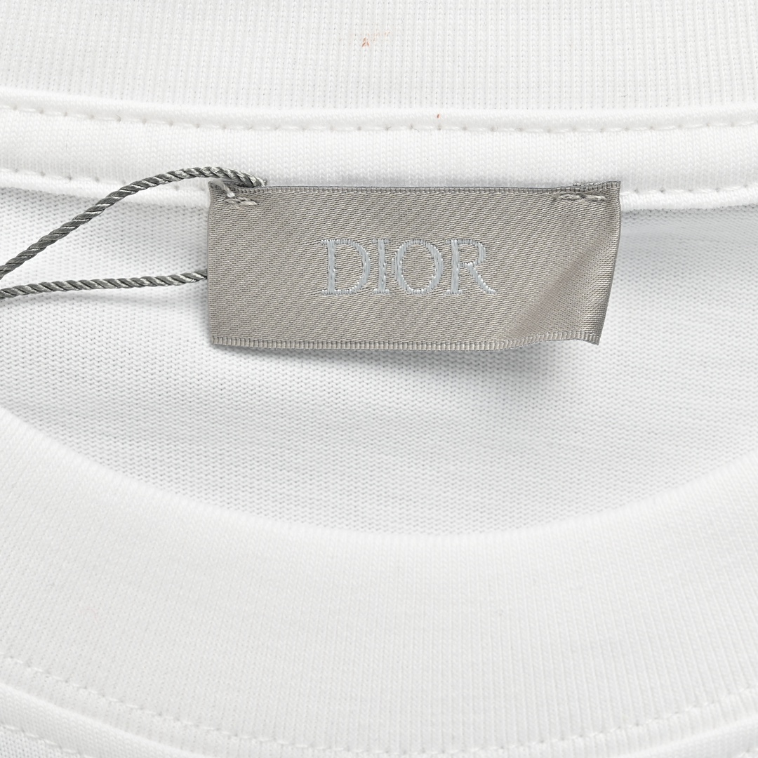 Dior/迪奥 24ss 爱心老花字母发泡印花短袖 独家定制32支双股双纱280G纯棉面料