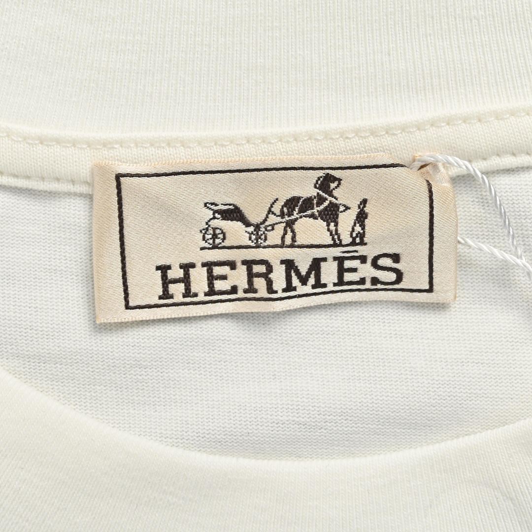 HERMES/爱玛仕 贴皮假口袋狮子印花短袖