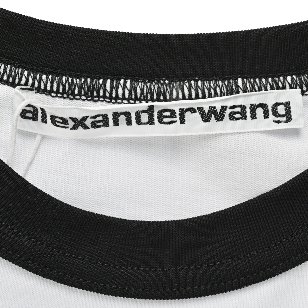 Alexander Wang/ 亚历山大王 24ss 大王圆标浮雕拼色短袖