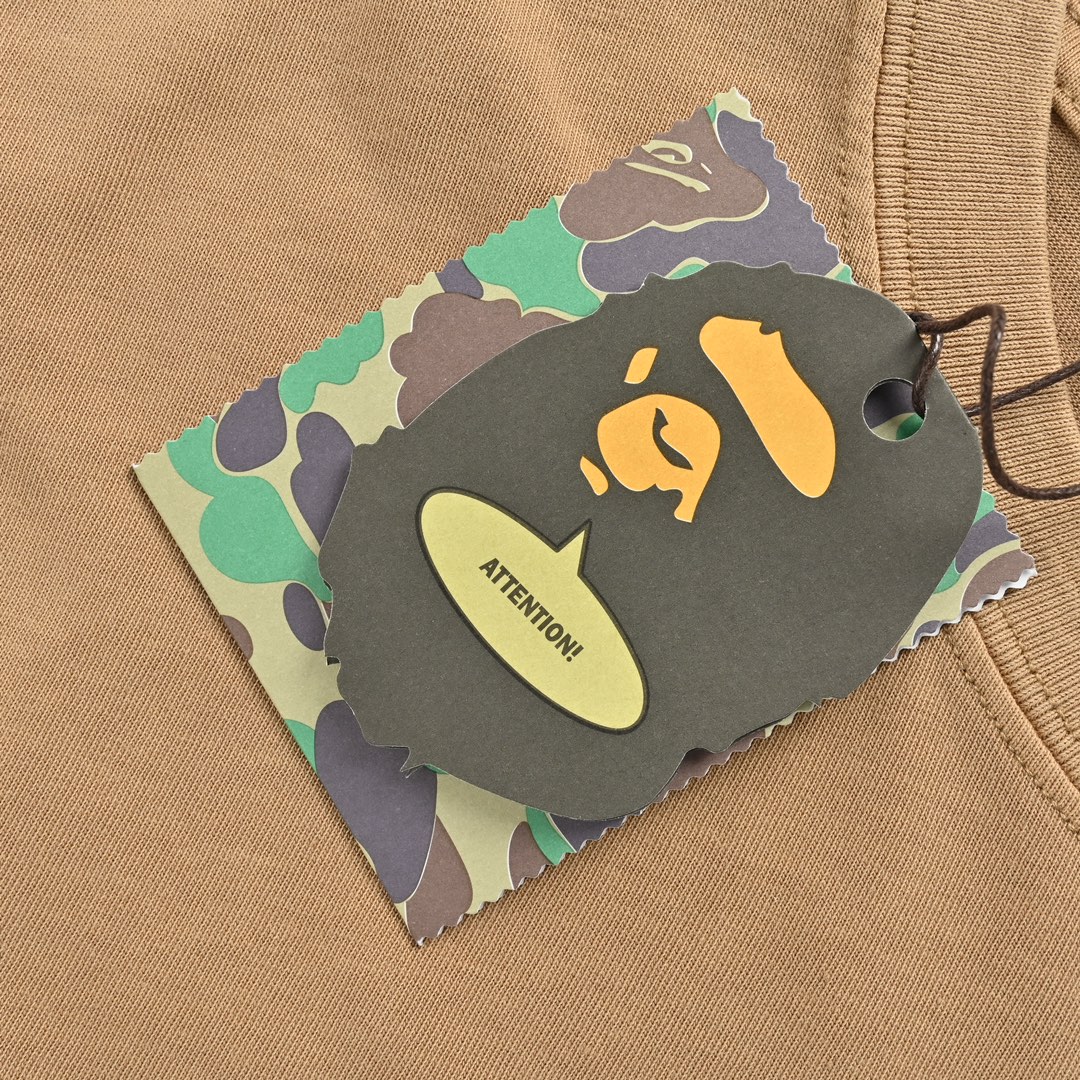 Bape 24ss 水洗猿人头印花短袖 面料 240克双纱全棉面料