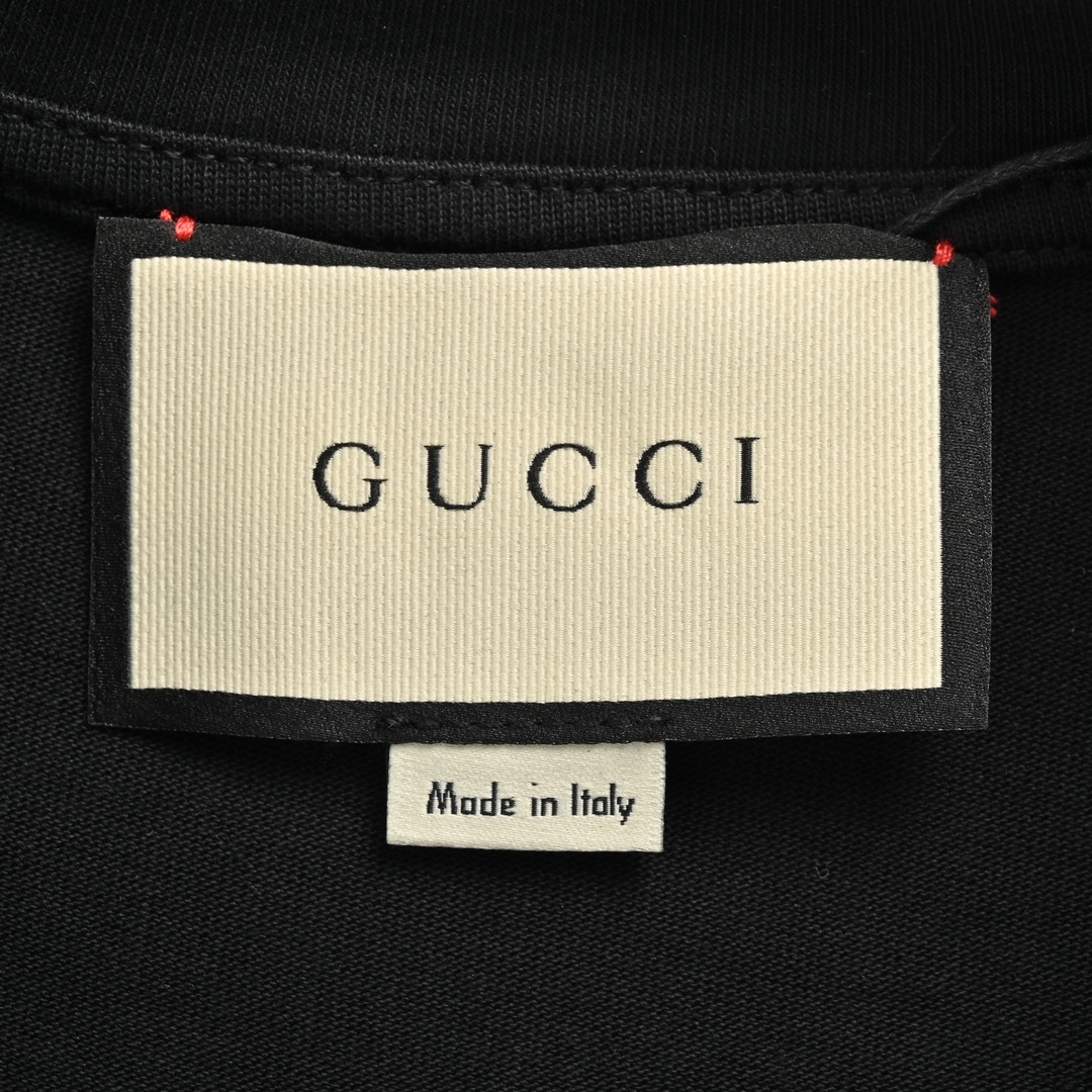 Gucci/古驰 老花贴布小熊刺绣短袖