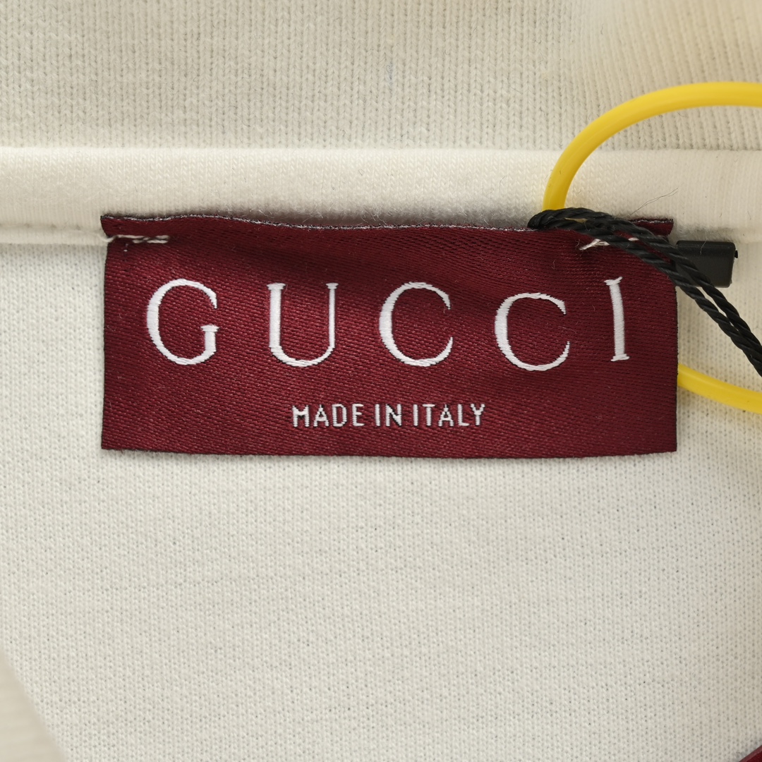 Gucci/古驰 24ss 条纹印花字母Polo短袖