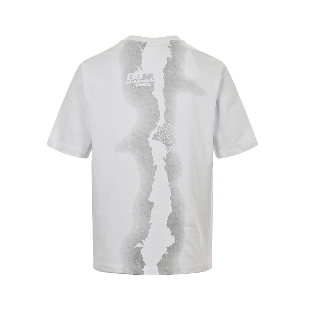 Balenciaga/巴黎世家 24ss 双B涂鸦字母印花短袖