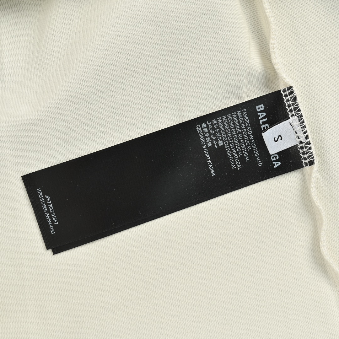 Balenciaga/巴黎世家 24ss 蓝色微标龟裂印花短袖