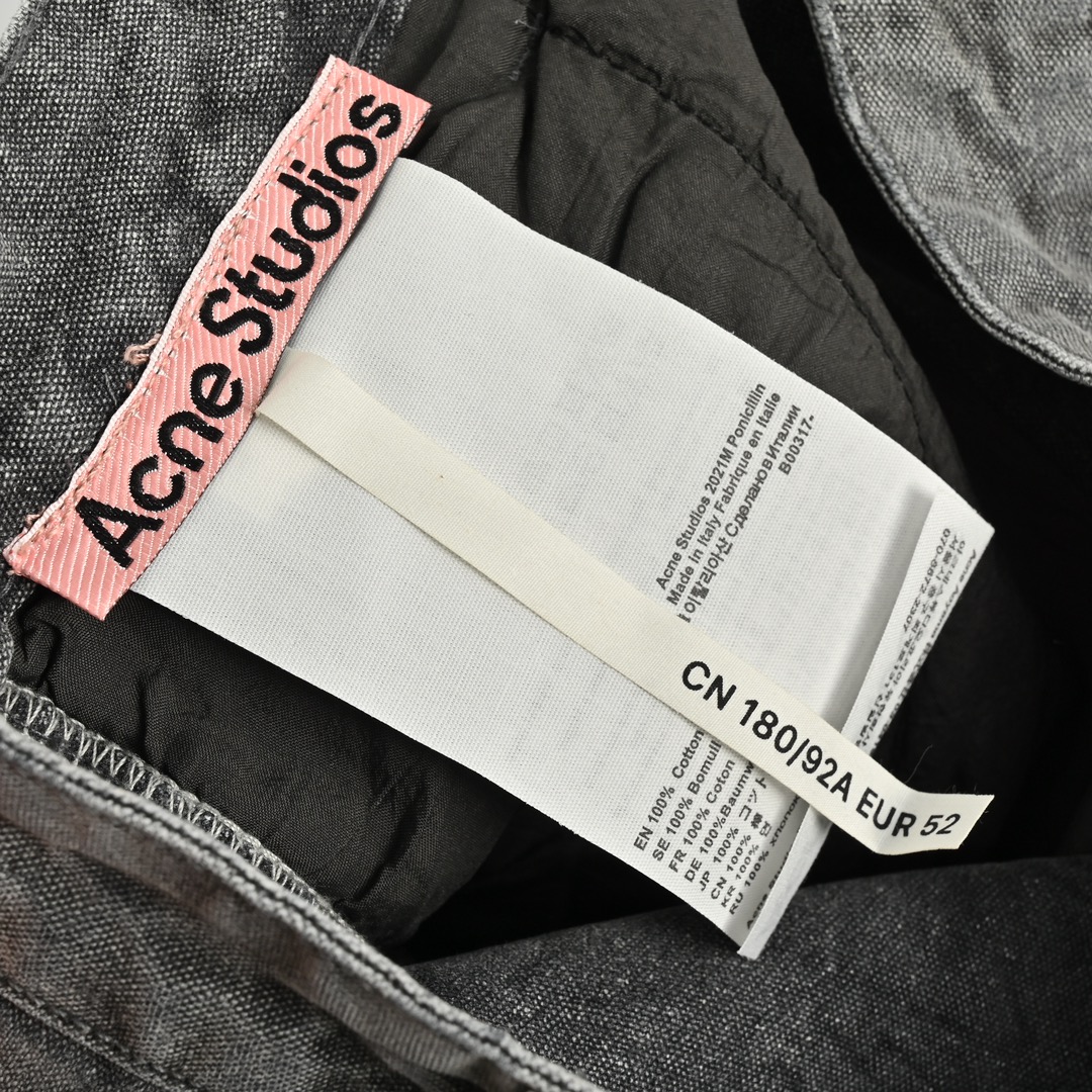 Acne studios 23ss水波纹直筒牛仔裤