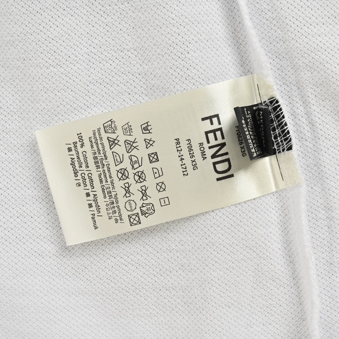 Fendi/芬迪 24ss 领口FF刺绣织带Polo短袖 定织280克纯棉珠地面料