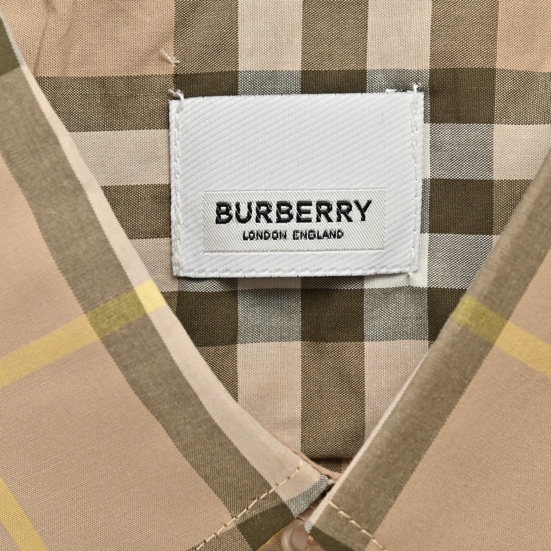 Burberry/巴宝莉 24ss 经典格纹短袖衬衫 BBR品牌最具代表性经典条纹衬衣