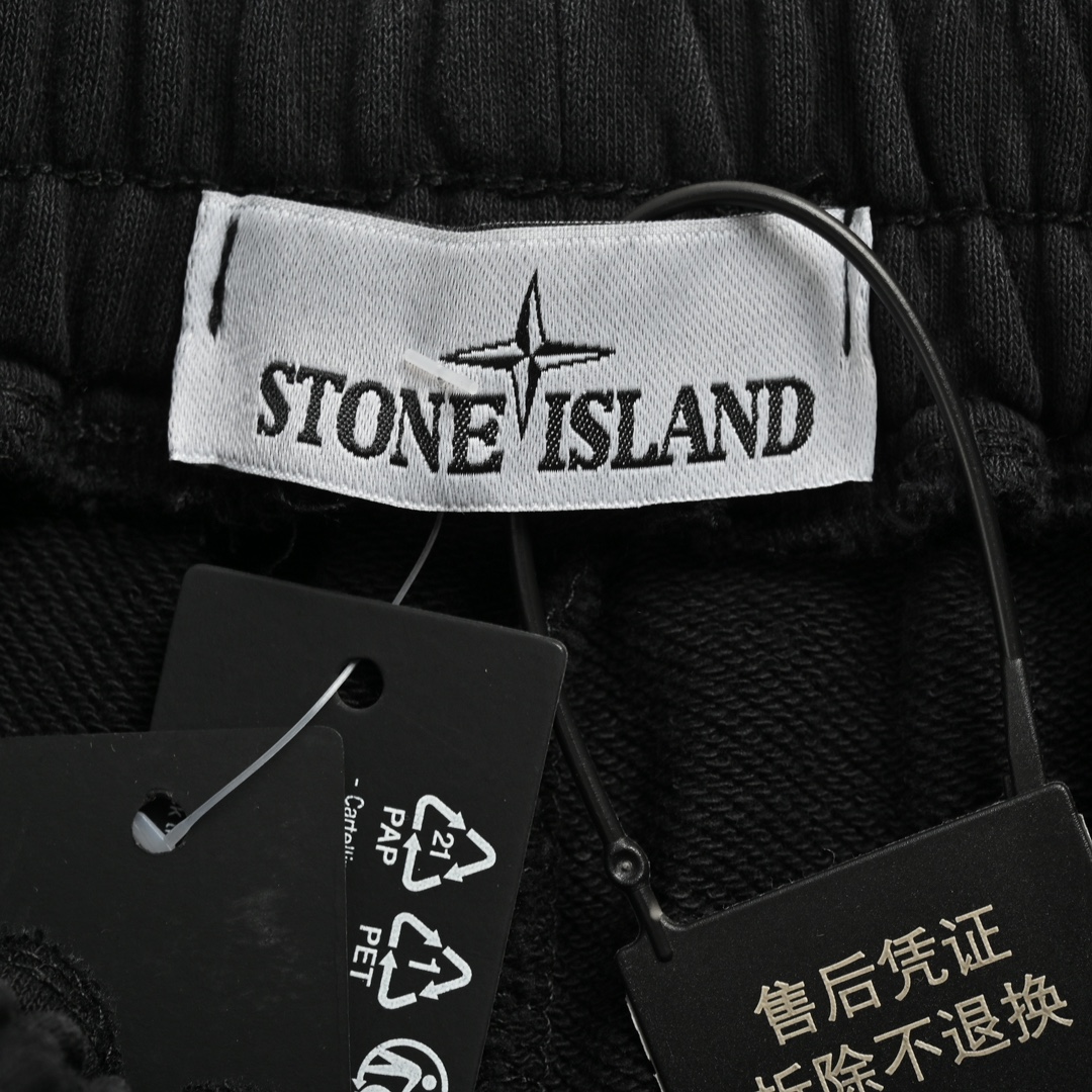 STONE ISLAND/石头岛 22Fw 侧边徽标水洗长裤 复古风做旧工艺