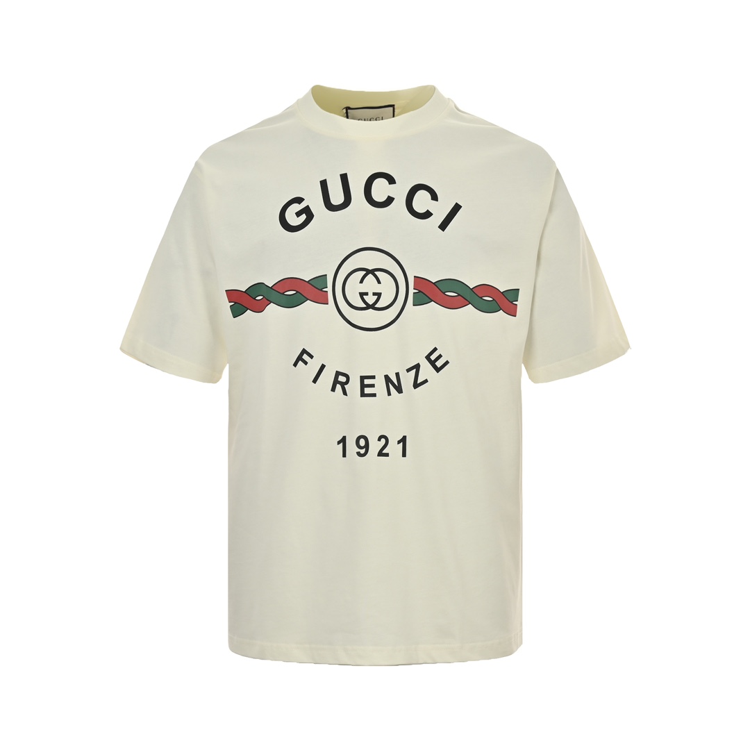 Gucci /古驰 22ss 麻花logo字母印花短袖