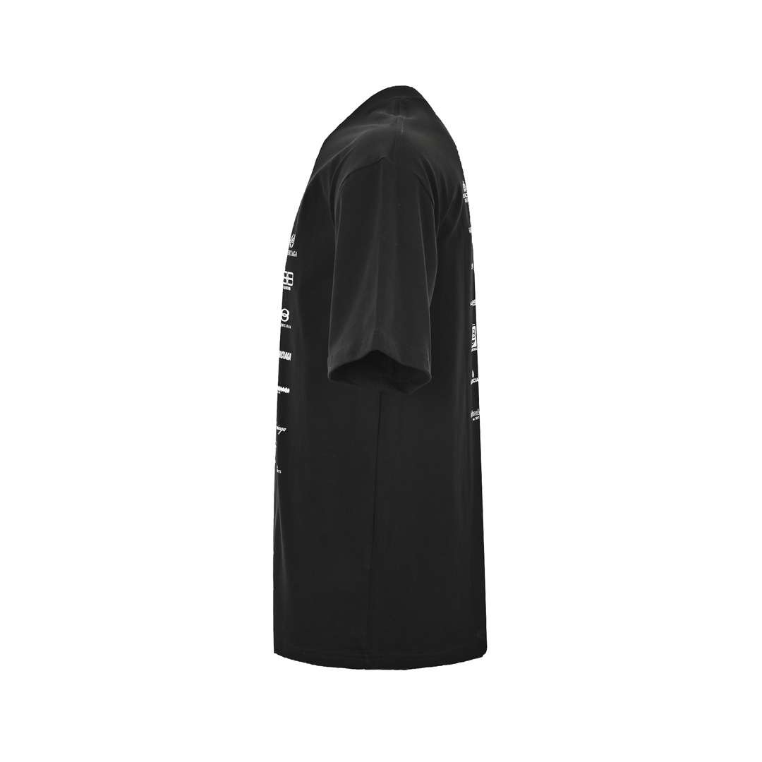 Balenciaga/巴黎世家 23ss 满印多标印花短袖 胸前是经典的logo点缀