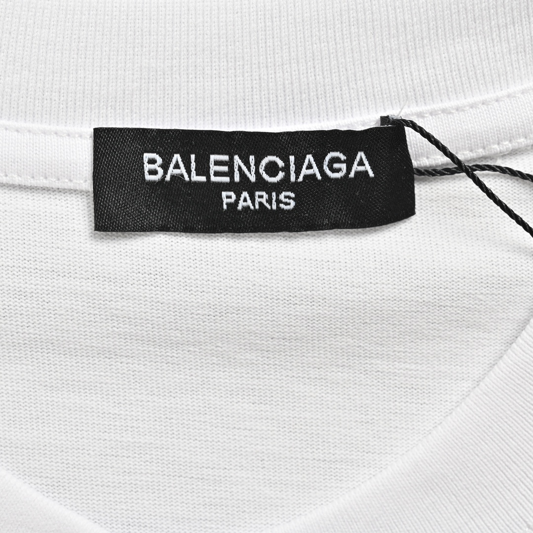 Balenciaga/巴黎世家 24ss 重叠烫钻logo短袖