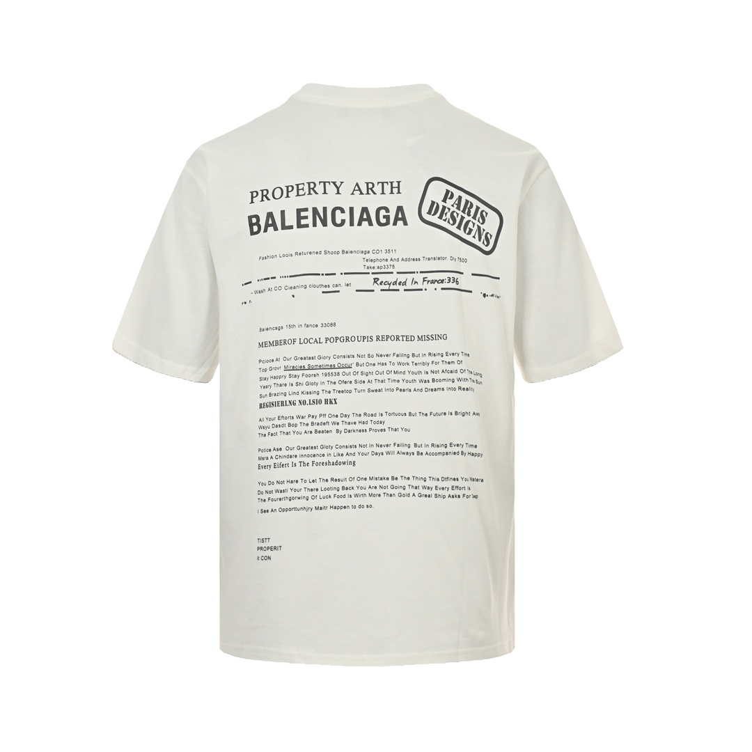 Balenciaga/巴黎世家 24ss 秀场限定字母标语印花短袖