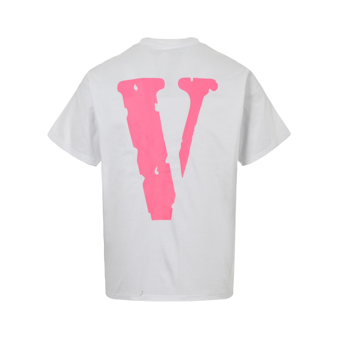 VLONE 粉色字母大V印花短袖