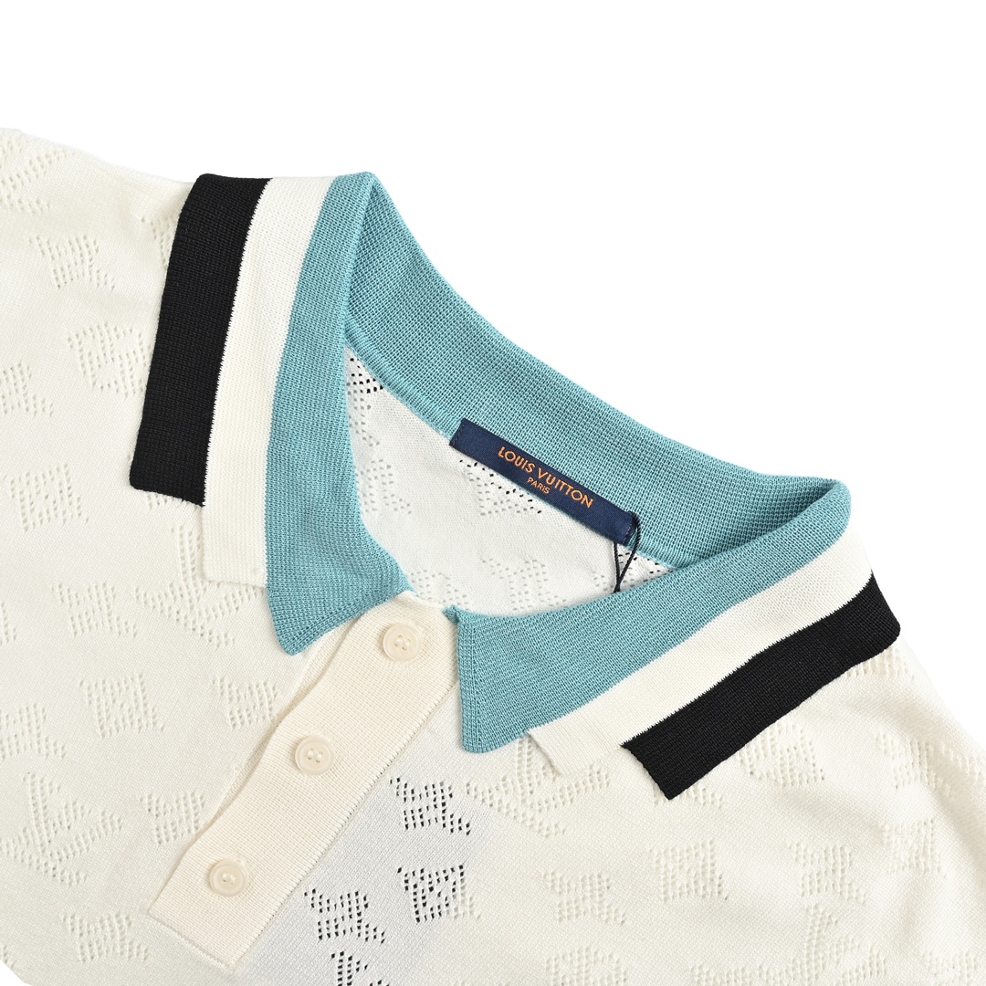 Louis Vuitton/路易威登 24ss 镂空老花提花针织Polo短袖