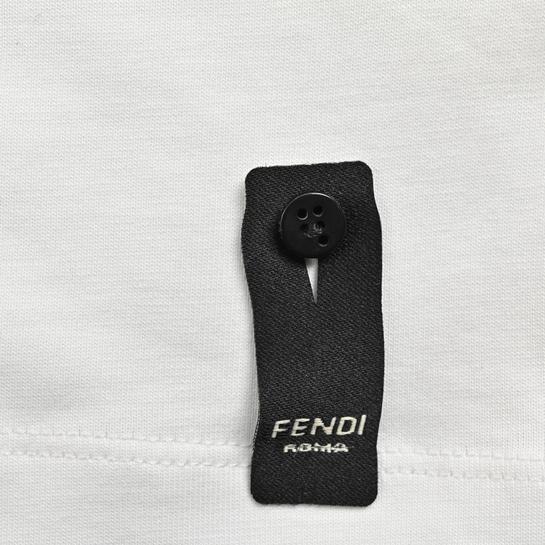 140 Fendi/芬迪 贴布字母刺绣短袖 定制280克潮牌双面面料