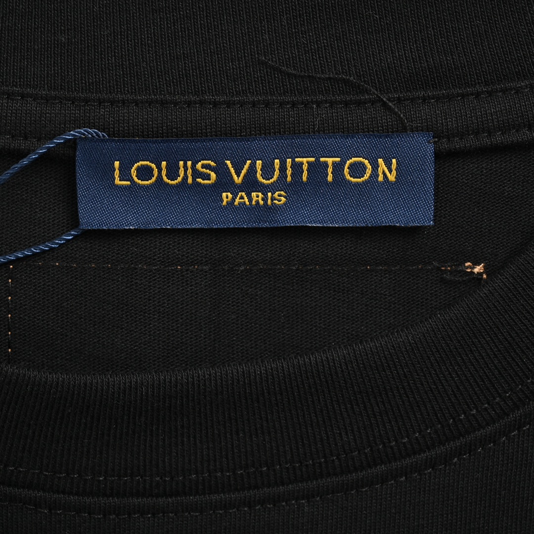 Louis Vuitton/路易威登 24ss 彩色渐变logo牙刷绣短袖