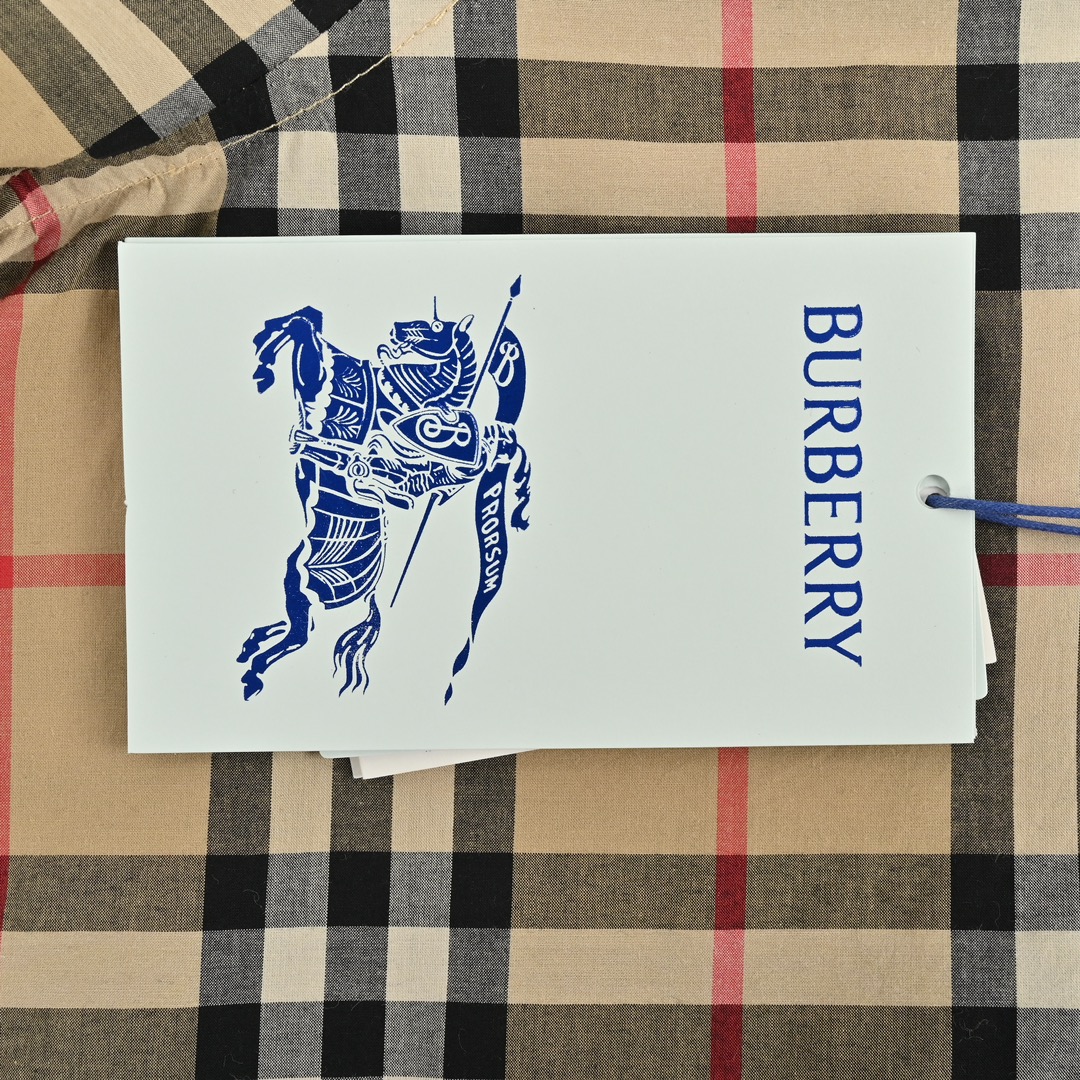 220 Burberry/巴宝莉 24ss 菱格子短袖衬衫 意大利精纺面料