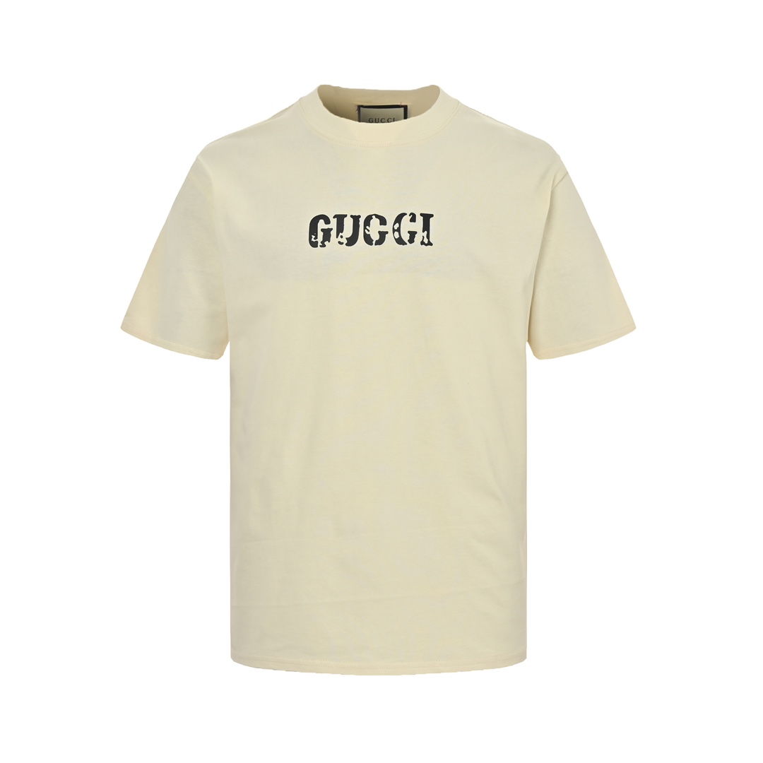 Gucci & Balenciaga 23ss 斑驳字母印花短袖