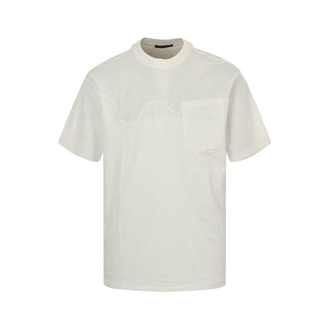 AAA -replica
 Louis Vuitton Kleding T-Shirt Zwart Wit Splijten Unisex Zomercollectie Korte mouw