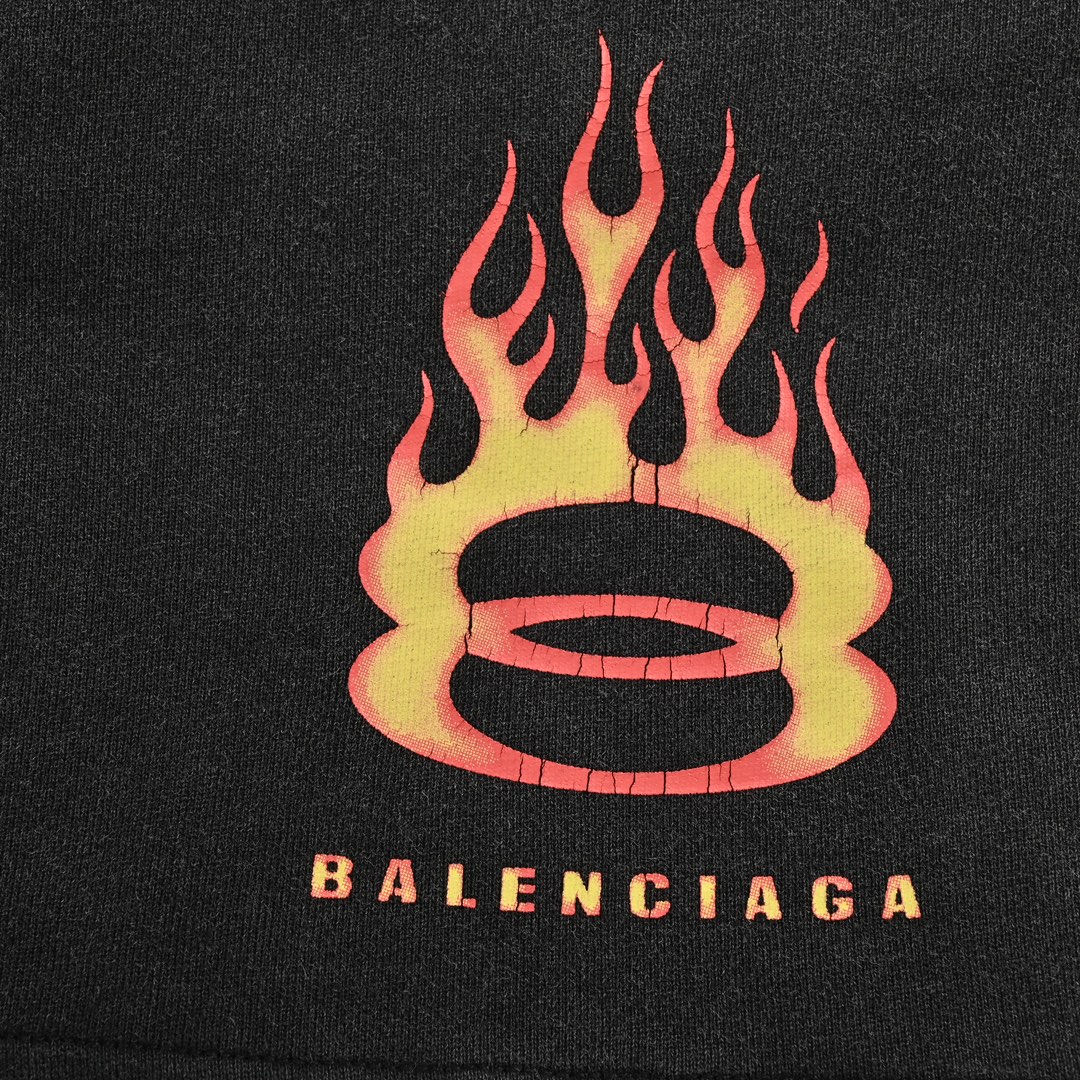 170 Balenciaga/巴黎世家 24ss 双环火焰水洗短裤