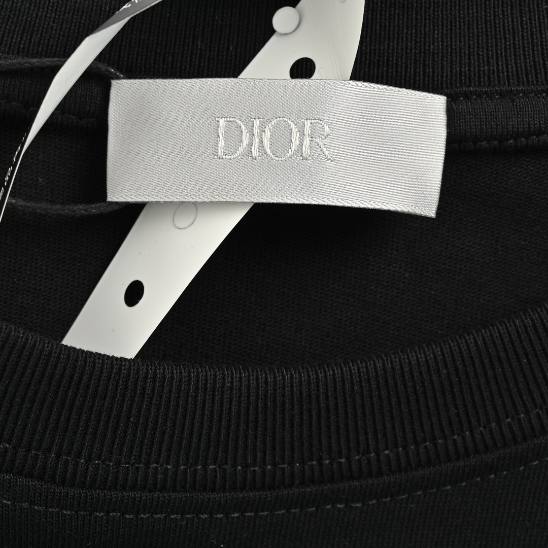 130 Dior/ 迪奥 24ss 彩绘字母短袖 原版购买 特纺竹节棉尼龙水浆工艺圆领直筒版型