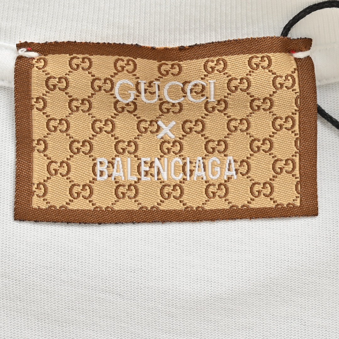 140 Gucci & Balenciaga 联名款涂鸦字母logo短袖