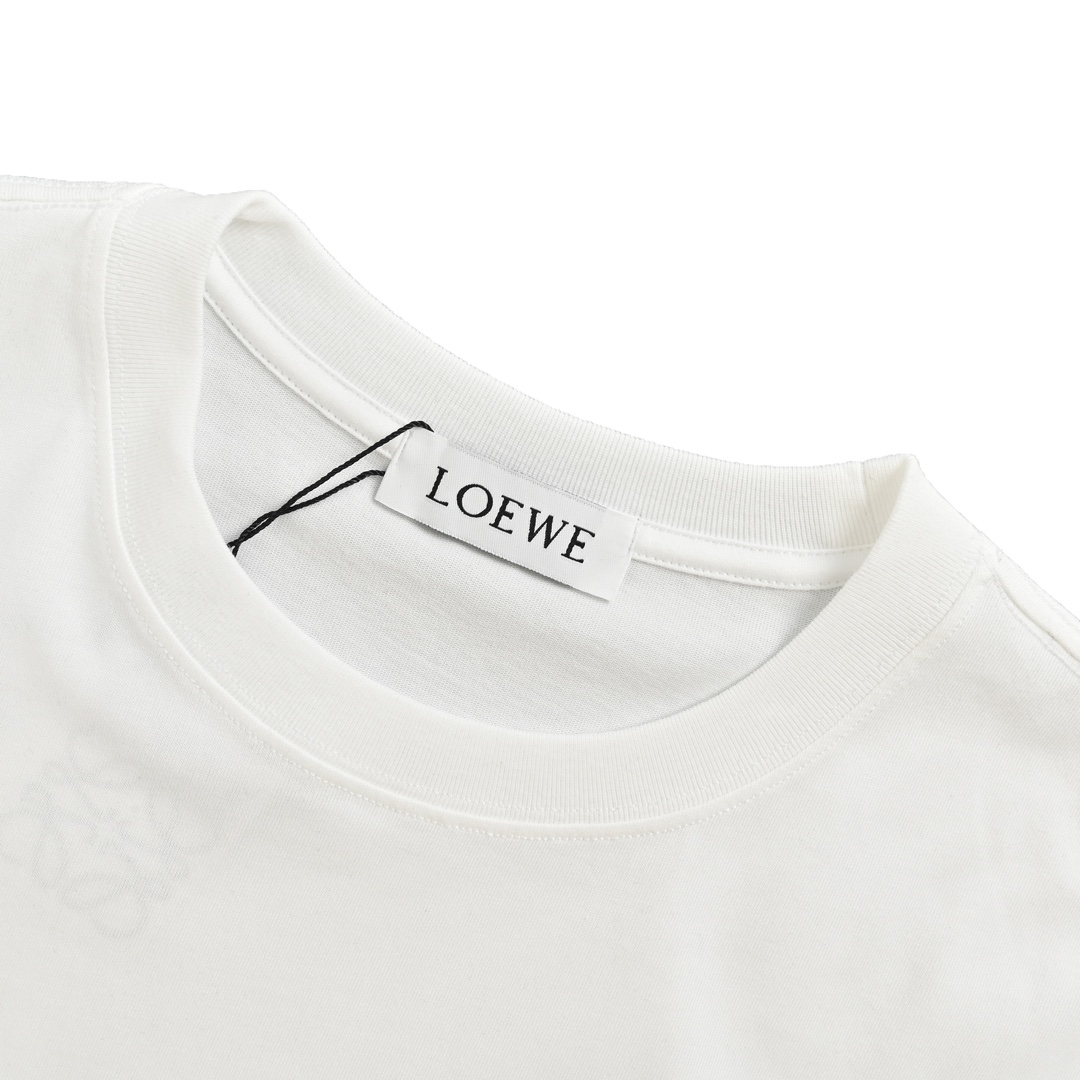 140 Loewe/罗意威 24ss 涂鸦手绘logo印花短袖 个性数码印花圆领短袖