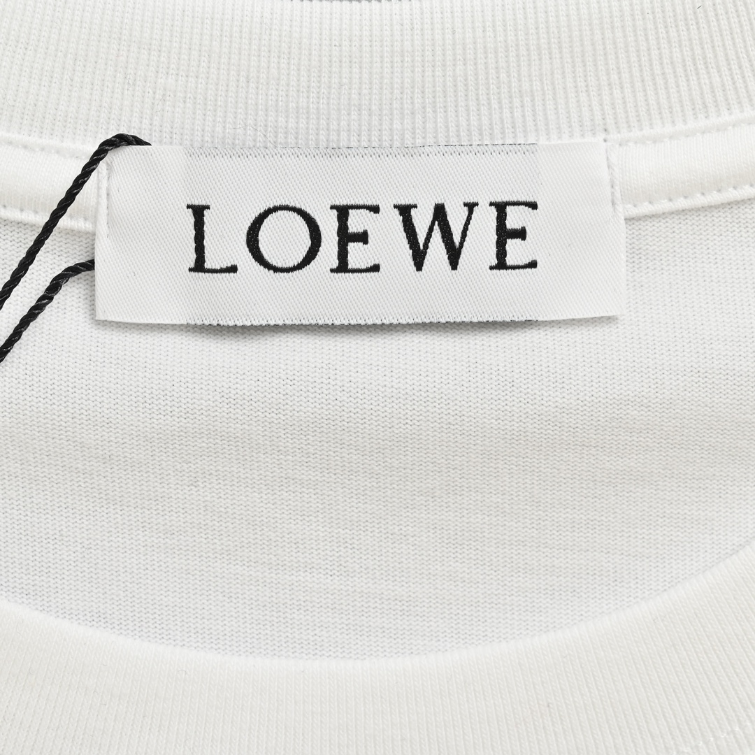 140 Loewe/罗意威 24ss 涂鸦手绘logo印花短袖 个性数码印花圆领短袖