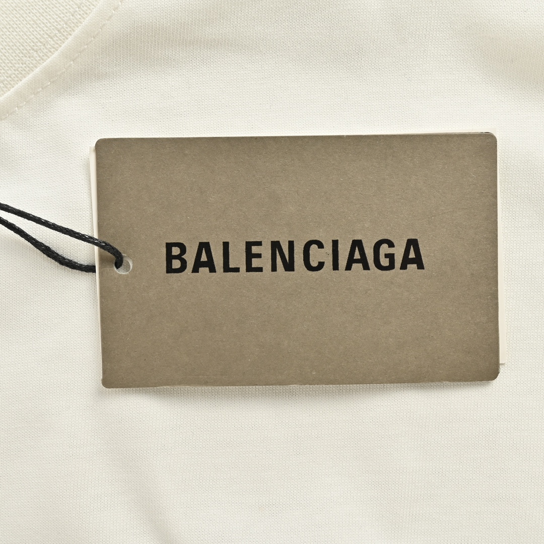 Balenciaga/巴黎世家 24ss 裂纹做旧双B印花短袖 纯棉柔软面料