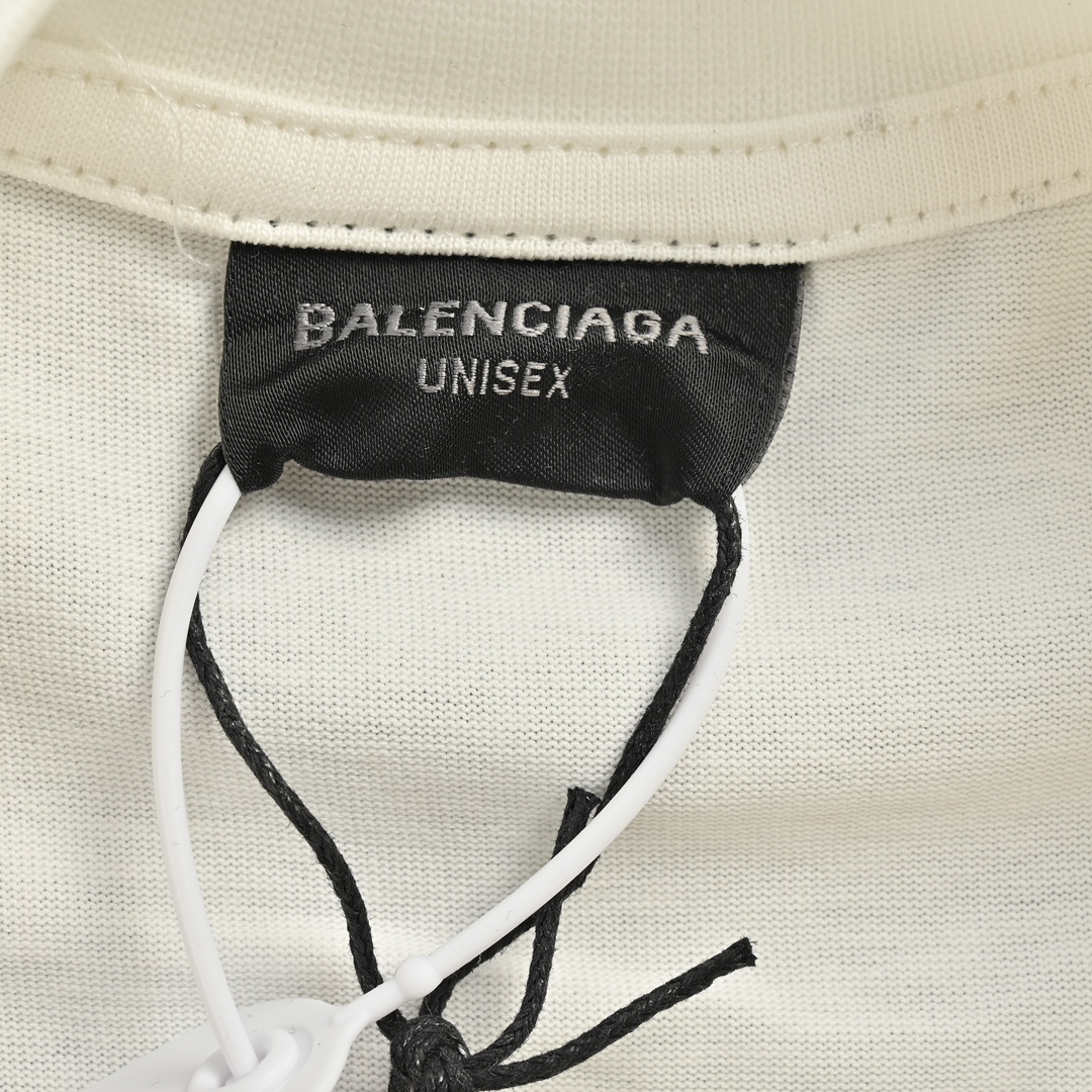 Balenciaga/巴黎世家 24ss 裂纹做旧双B印花短袖 纯棉柔软面料