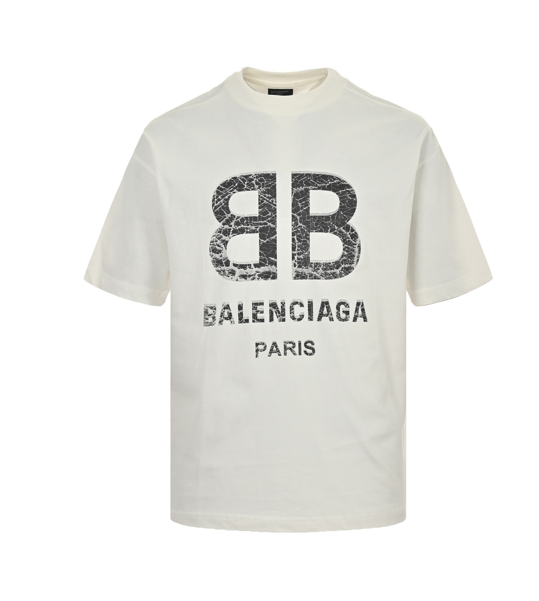 Balenciaga/巴黎世家 24ss 裂纹做旧双B印花短袖 纯棉柔软面料