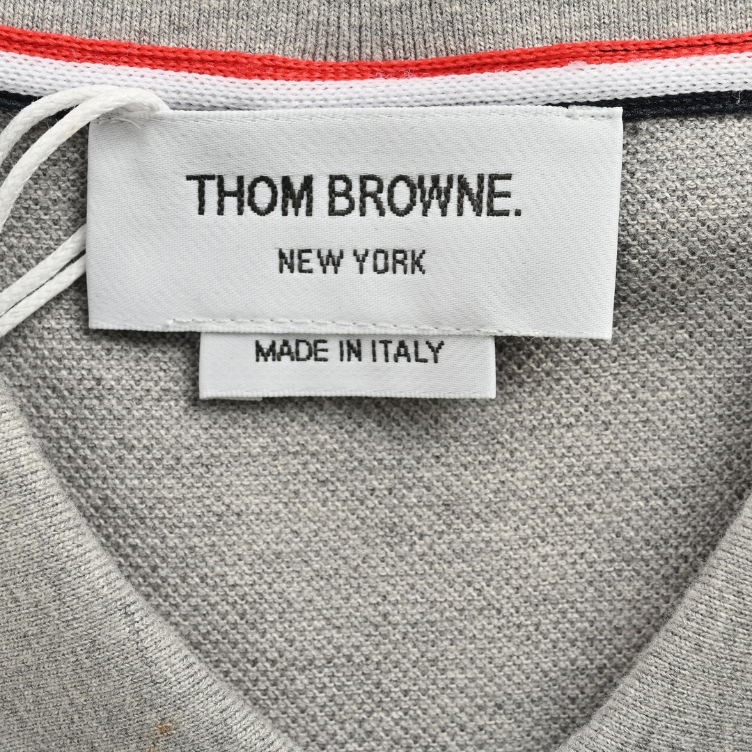 180 Thom Browne/汤姆布朗 侧边四杠Polo短袖 原版定制230g珠地面料