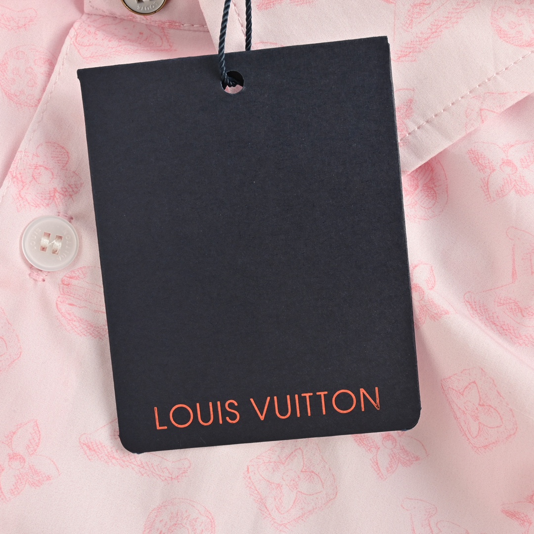 Louis Vuitton/路易威登 24ss 刺绣微标满印老花衬衫 1V 2024SS 春夏新款棉质针织长袖翻领衬衫