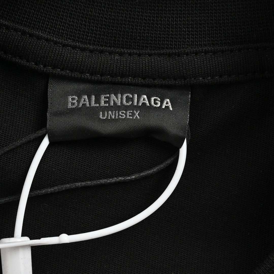 Balenciaga/巴黎世家 24ss 斑驳破裂字母印花短袖