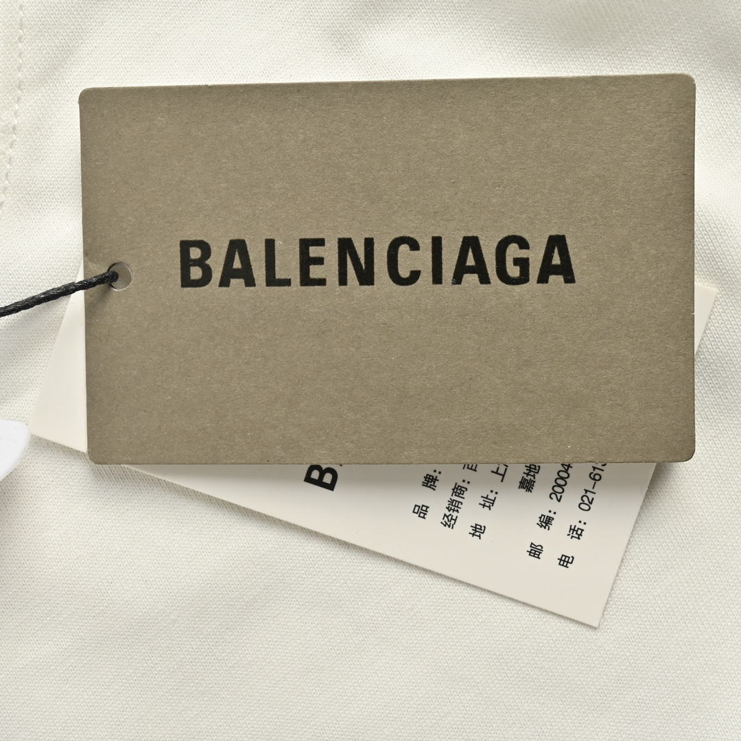 Balenciaga/巴黎世家 24ss 斑驳破裂字母印花短袖