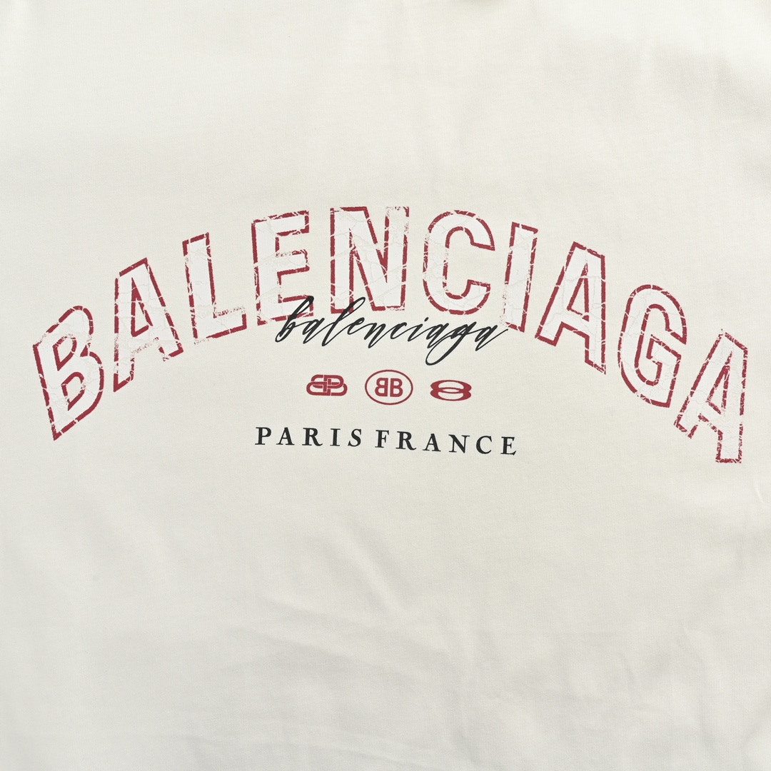 Balenciaga/巴黎世家 24ss 斑驳破裂字母印花短袖