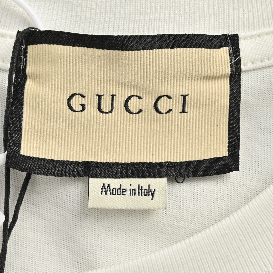 140 Gucci/古驰 24ss 涂鸦字母logo短袖 纯棉双纱面料