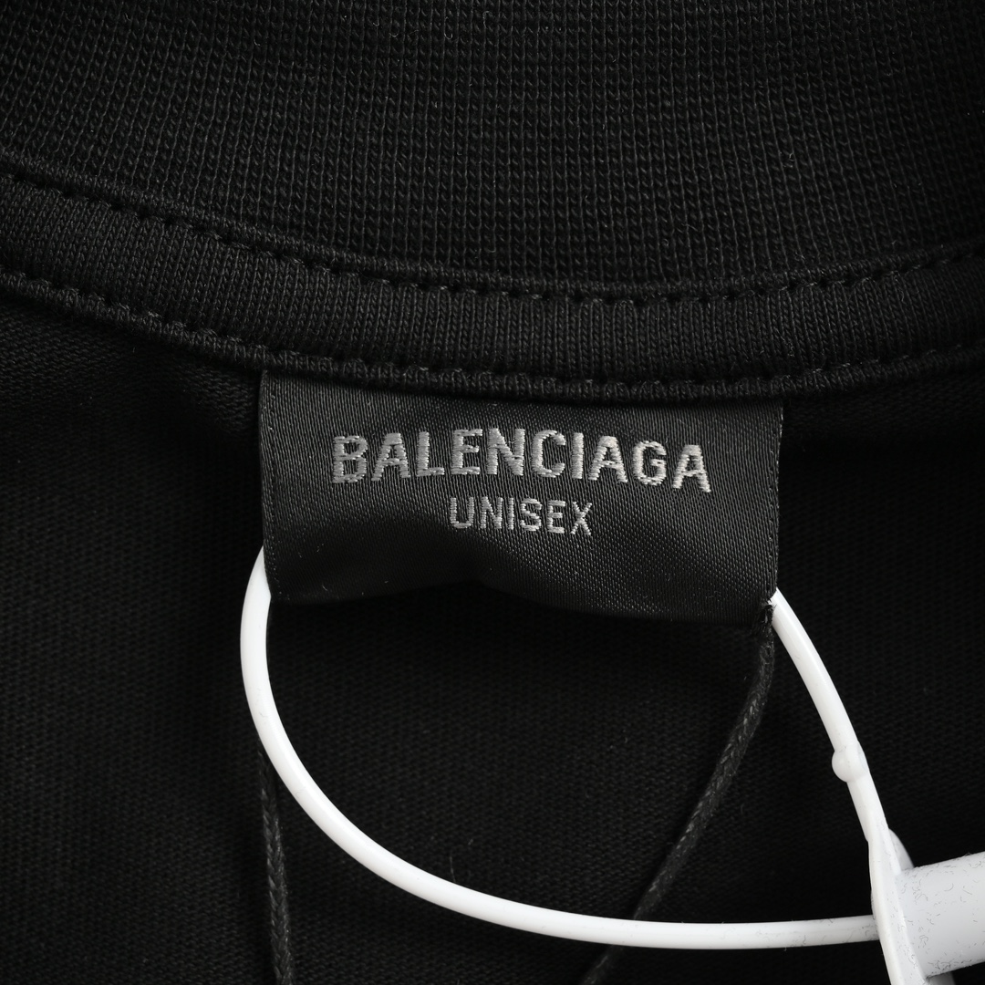 140 Balenciaga/巴黎世家 24ss 后背裂纹7号印花短袖 纯棉双纱面料