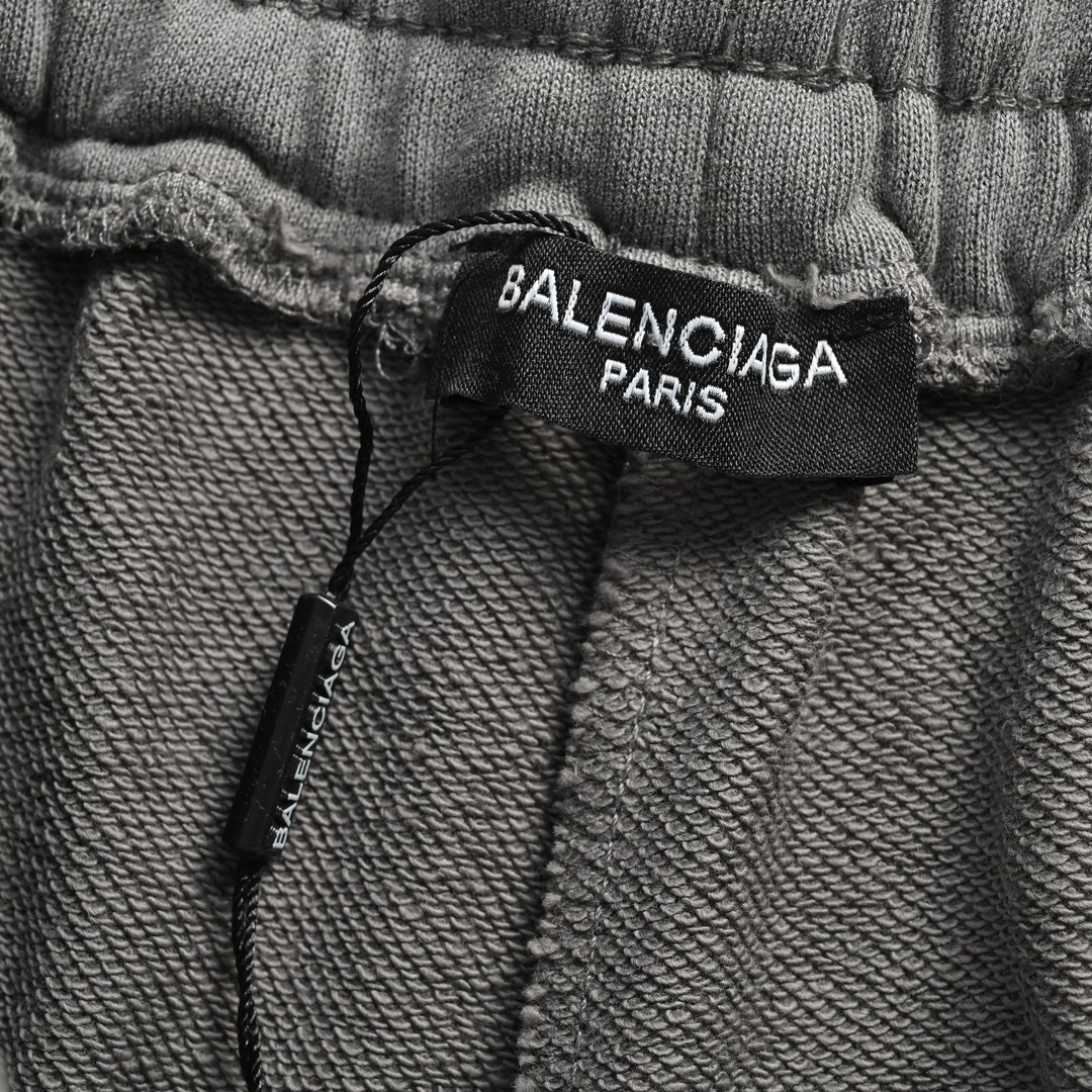 160 Balenciaga/巴黎世家 24ss 刺绣可乐短裤 专柜大裤脚版型 380克洗水纯棉毛圈面料