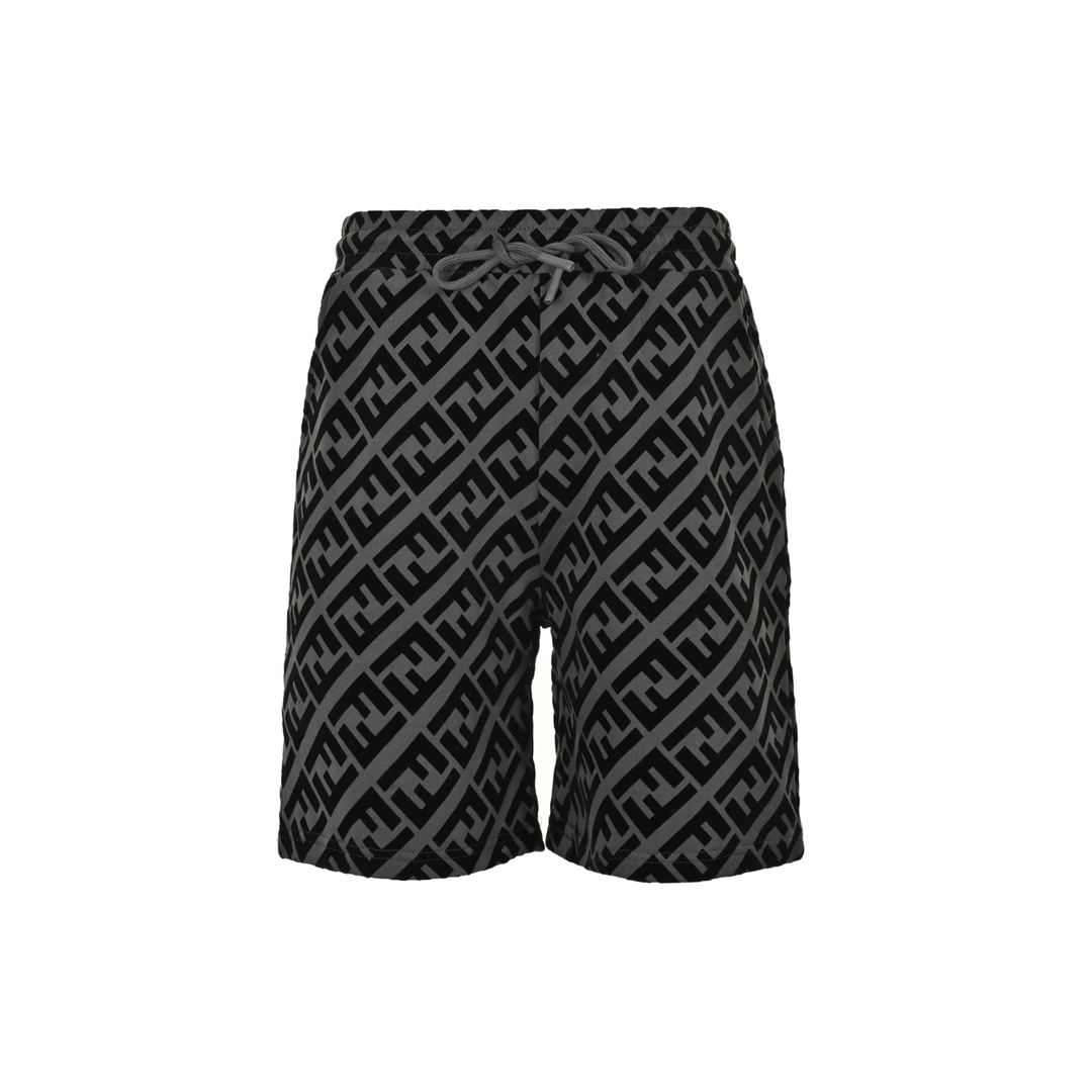 Fendi/芬迪 24ss FF植绒斜纹字母短裤
