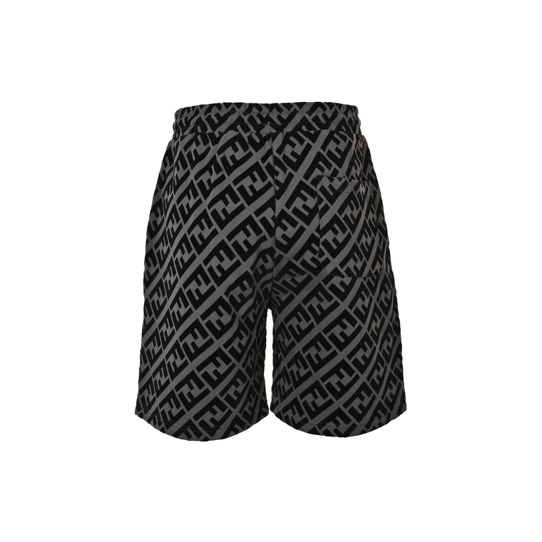 Fendi/芬迪 24ss FF植绒斜纹字母短裤