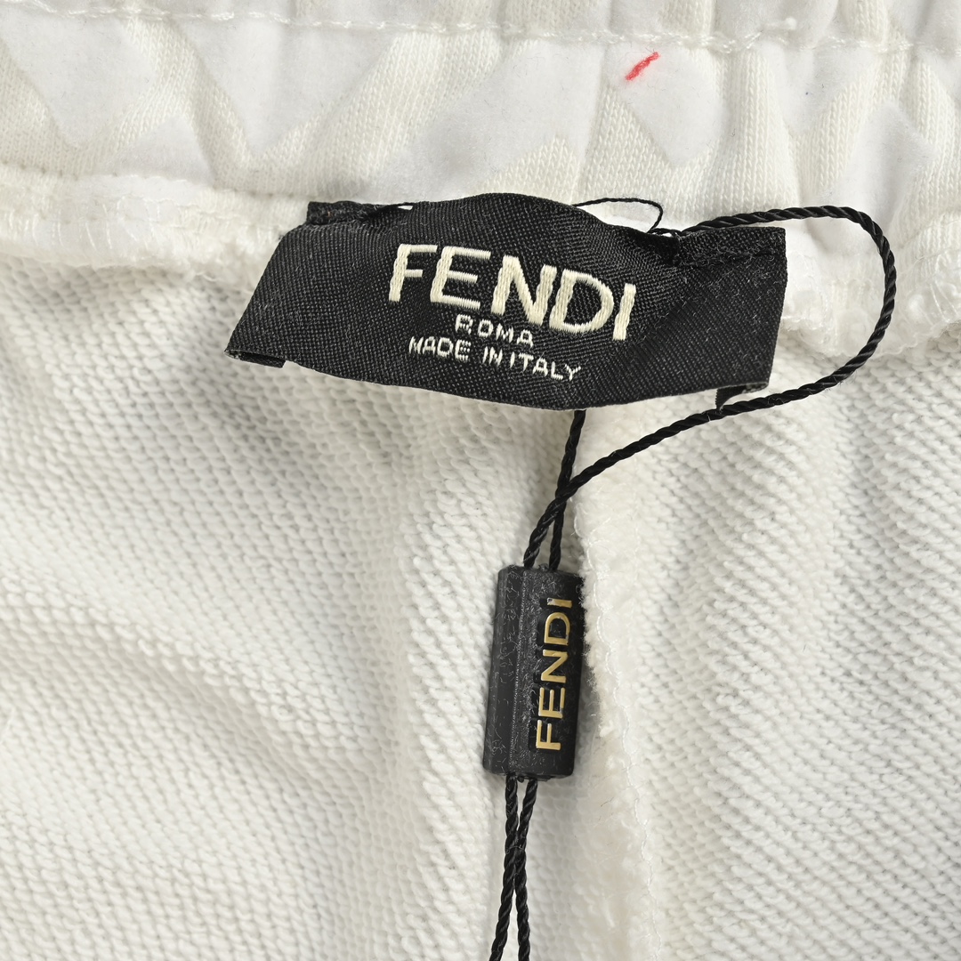 160 Fendi/芬迪 24ss FF植绒斜纹字母短裤 重工植绒工艺 全幅饰同色异调FF植绒图案