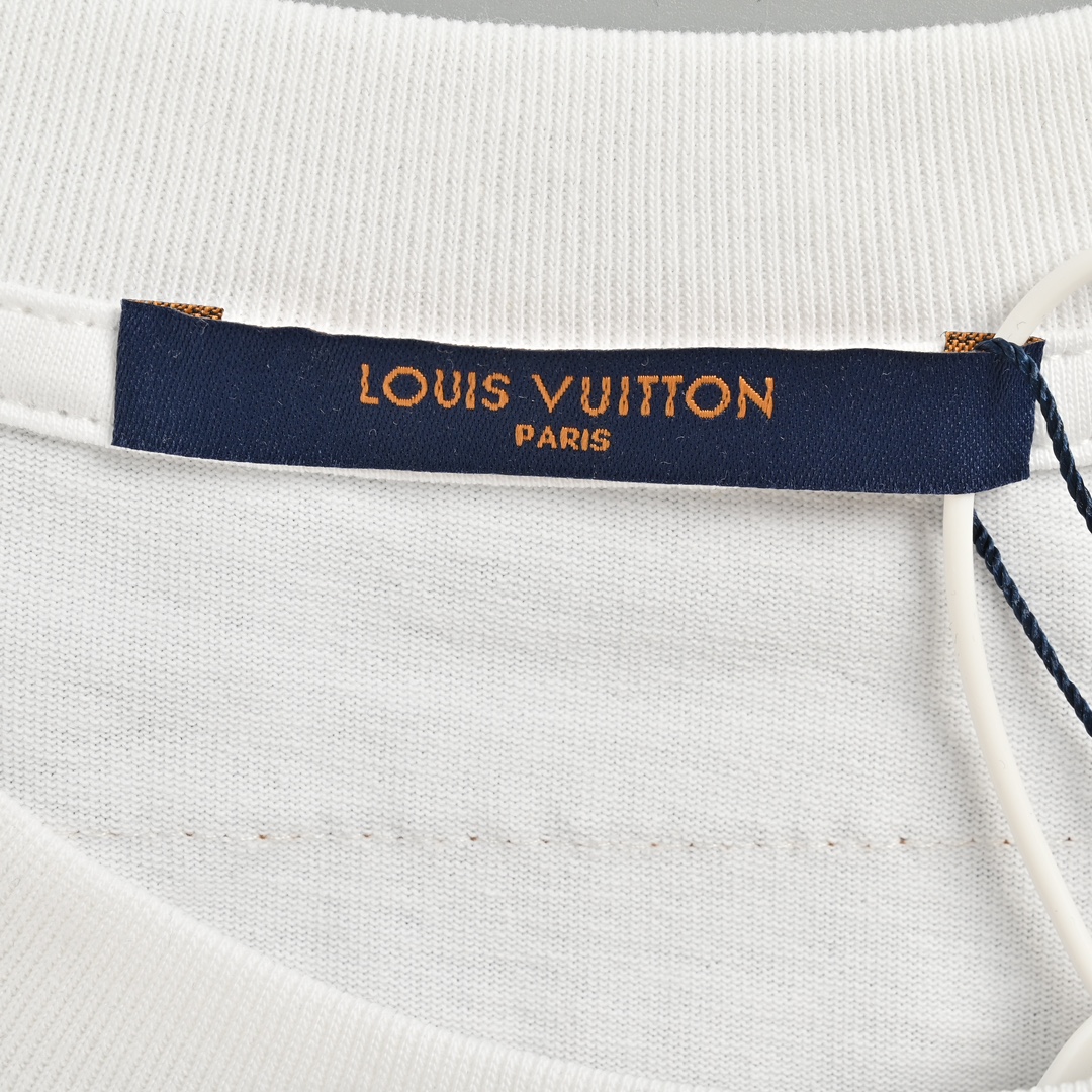 140 Louis Vuitton/路易威登 24ss 涂鸦手绘南瓜短袖 对色定染面料 字母采用发泡立体工艺