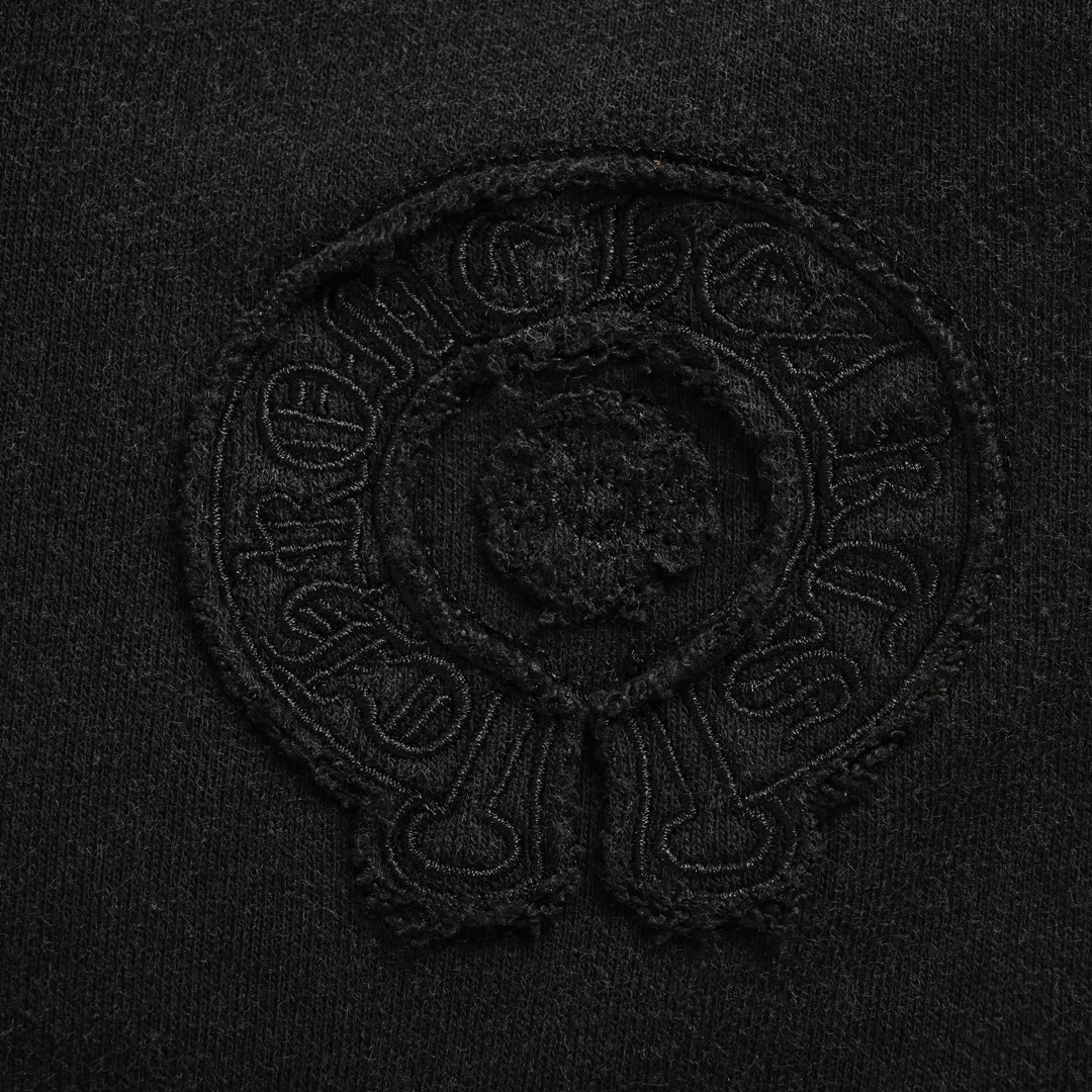 Chrome Hearts/克罗心 24ss 梵文卷轴贴布绣水洗做旧卷边短裤