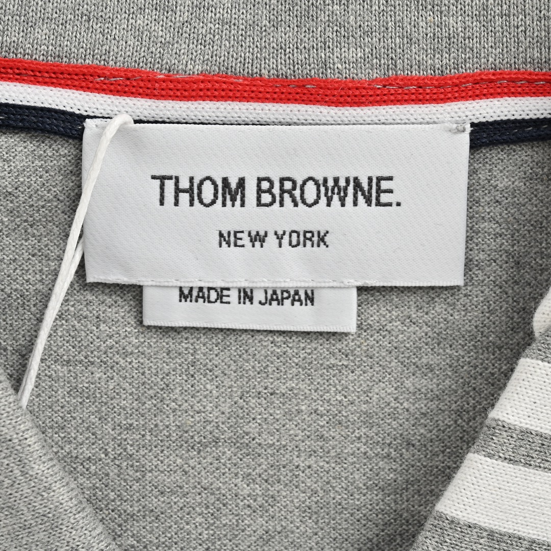 Thom Browne/汤姆布朗 24ss 领口色织四杠Polo短袖 四条杠polo衫