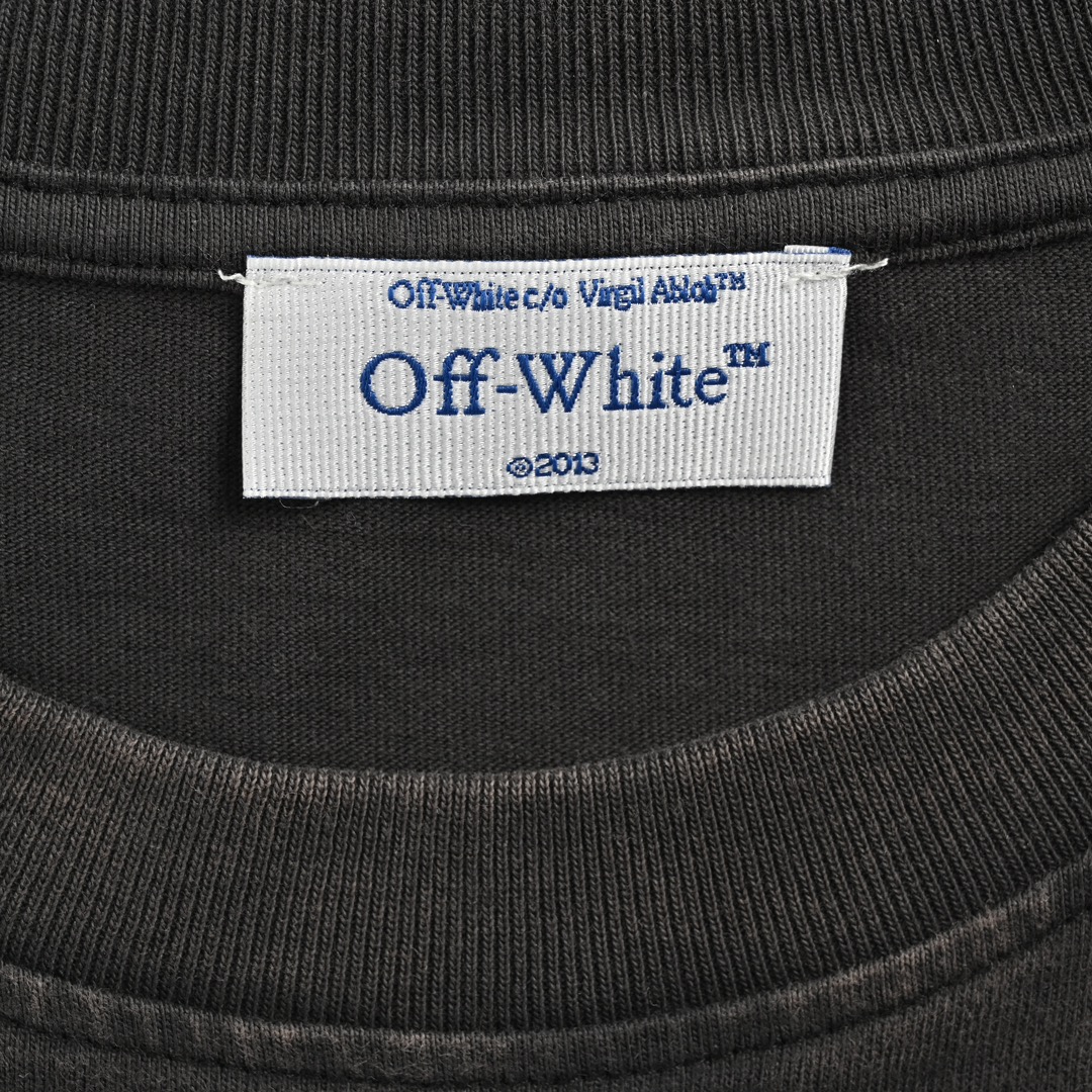 170 OFF WHITE CO VIRGIL 24ss 圣马修与天使印花水洗短袖 复古印花水洗做旧短袖