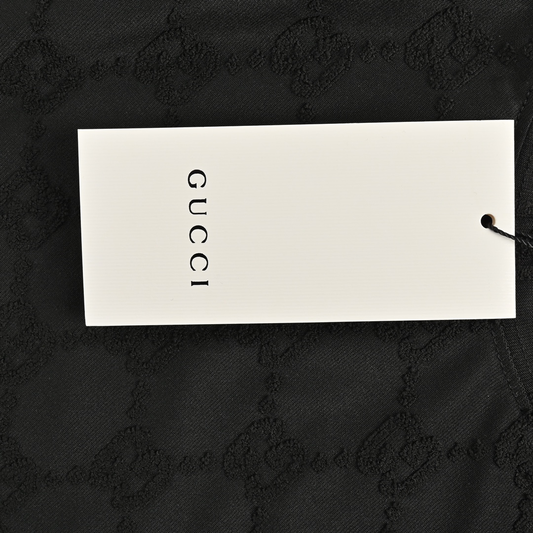 Gucci/古驰 24ss 满印双G提花短袖 描绘全幅经典 双G提花图案 白色 黑色